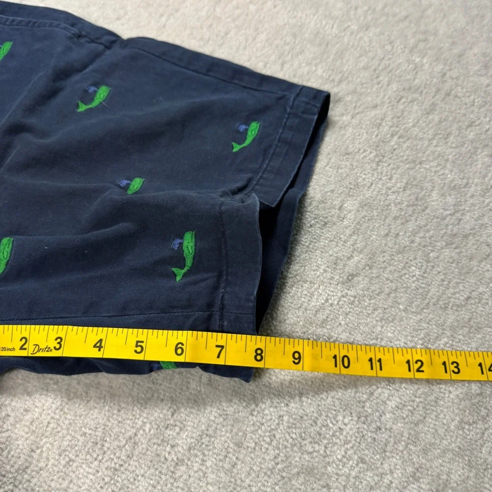 Polo Ralph Lauren Shorts Mens 38 Navy Blue Slim GI Fit Embroidered Whale Chino